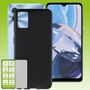 F�r Motorola Moto E22 Silikoncase TPU Schwarz + 0,26 H9 Glas Handy Tasche H�lle Schutz Cover