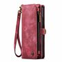 Fr Samsung Galaxy Z Fold4 5G CaseMe Handy Tasche Kunstleder Hlle Etuis Rot + Reiverschluss