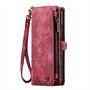 Fr Samsung Galaxy Z Fold4 5G CaseMe Handy Tasche Kunstleder Hlle Etuis Rot + Reiverschluss