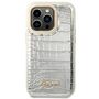 Guess Apple iPhone 14 Pro Hardcase Schutzh�lle Croco Collection Silber