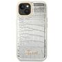 Guess Apple iPhone 14 Plus Hardcase Schutzh�lle Croco Collection Silber