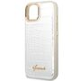 Guess Apple iPhone 14 Plus Hardcase Schutzh�lle Croco Collection Silber