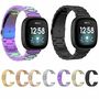 F�r Fitbit Versa 4 + 3 /Sense 1 + 2 Stahl Metall Ersatz Schwarz Smart 
