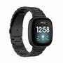F�r Fitbit Versa 4 + 3 /Sense 1 + 2 Stahl Metall Ersatz Schwarz Smart 