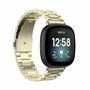 Fr Fitbit Versa 4 + 3 / Sense 1 + 2 Stahl Metall Ersatz Armband Champagner Gold Smart Uhr 