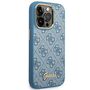 Guess Apple iPhone 14 Pro Hard Case 4G Vintage Gold Logo Blau
