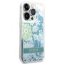 Guess Apple iPhone 14 Pro Hard Case Paisley Liquid Glitter Blau