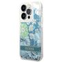 Guess Apple iPhone 14 Pro Hard Case Paisley Liquid Glitter Blau