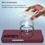 F�r Samsung Galaxy Z Fold4 5G Magnet Magsafe Design Handy Tasche H�lle Etuis Weinrot