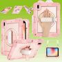 F�r Apple iPad 11. Gen A16 2025 / 10.9 2022 aufstellbare Outdoor Hybrid Rosa 360 Grad mit Halte-Schlaufe Tablet Tasche