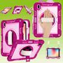 F�r Apple iPad 11. Gen A16 2025 / 10.9 2022 aufstellbare Outdoor Hybrid Pink / Rosa 360 Grad mit Halte-Schlaufe Tasche