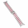 F�r Google Pixel Watch 3 41mm / 2 / 1 Stahl Metall Band Pink / Silber