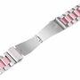 F�r Google Pixel Watch 3 41mm / 2 / 1 Stahl Metall Band Pink / Silber