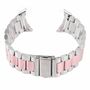 F�r Google Pixel Watch 3 41mm / 2 / 1 Stahl Metall Band Pink / Silber
