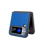 F�r Samsung Galaxy Z Flip4 5G Design Cross Texture Cover Handy Tasche H�lle Etuis Muster Blau