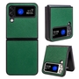 F�r Samsung Galaxy Z Flip4 5G Design Cross Texture Cover Handy Tasche H�lle Etuis Muster Gr�n
