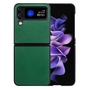 F�r Samsung Galaxy Z Flip4 5G Design Cross Texture Cover Handy Tasche H�lle Etuis Muster Gr�n