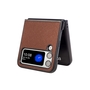 F�r Samsung Galaxy Z Flip4 5G Design Cross Texture Cover Handy Tasche H�lle Etuis Muster Braun