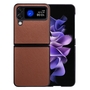 F�r Samsung Galaxy Z Flip4 5G Design Cross Texture Cover Handy Tasche H�lle Etuis Muster Braun