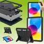 F�r Apple iPad 10.9 2022 10. Generation aufstellbares Outdoor Hybrid Schwarz Tablet Tasche Etuis Cover Case Schutz Robust Neu 