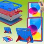 F�r Apple iPad 10.9 2022 10. Generation aufstellbares Outdoor Hybrid Blau / Rot Tablet Tasche Etuis Cover Case Schutz Robust Neu 