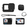 Produktset H�lle TPU + Hart Glas Schwarz f�r GoPro HERO9 / HERO10 Schutz Zubeh�r