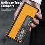 F�r Samsung Galaxy Z Fold4 5G All-inclusive 360 Grad Napa Magnetische Handy Tasche Etuis Gelb Neu
