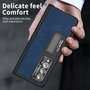 F�r Samsung Galaxy Z Fold4 5G All-inclusive 360 Grad Napa Magnetische Handy Tasche Etuis Dunkelblau Neu