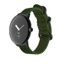 F�r Google Pixel Watch 3 41mm / 2 / 1 Nylon Armband Gr�n / Schwarz