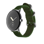 F�r Google Pixel Watch 3 41mm / 2 / 1 Nylon Armband Army Gr�n / Silber