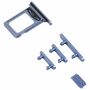 SIM Karten Halter Adapter + Card Tray + Side Keys f�r Apple iPhone 14 Plus Ersatzteil Blau