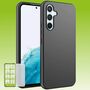 F�r Samsung Galaxy A54 5G Silikoncase TPU Schwarz + 0,26 H9 Glas Handy Tasche H�lle Schutz Cover 