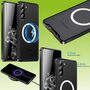 F�r Samsung Galaxy S23 Plus Handy Tasche Magnetische Magsafe Metall Design Schwarz Cover Case H�lle