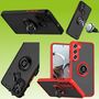 F�r Samsung Galaxy S23 Plus TPU / PC Design Ring Cover Handy Tasche H�lle Schutz Etuis Rot / Schwarz Neu 