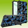F�r Samsung Galaxy S23 Camouflage Shockproof Armor Military TPU Schutz Tasche H�lle Cover Blau 