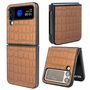 F�r Samsung Galaxy Z Flip4 Design Crocodile Texture H�lle Schutz Hart Cover Handy Tasche Muster Etuis Case Cover Neu
