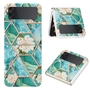 F�r Samsung Galaxy Z Flip4 Design Muster Kunststoff H�lle Schutz Cover Handy Tasche Muster / Motiv (blaue Blume) H�lle Etuis Muster