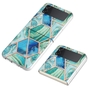 F�r Samsung Galaxy Z Flip4 Electroplating Splicing Marmor TPU H�lle Schutz Cover Handy Tasche Muster / Motiv Gr�n H�lle Etuis Muster