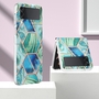 F�r Samsung Galaxy Z Flip4 Electroplating Splicing Marmor TPU H�lle Schutz Cover Handy Tasche Muster / Motiv Gr�n H�lle Etuis Muster