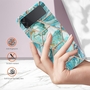 F�r Samsung Galaxy Z Flip4 Electroplating Splicing Marmor TPU H�lle Schutz Cover Handy Tasche Muster / Motiv Blau H�lle Etuis Muster