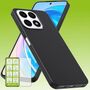 F�r Honor X8a Silikoncase TPU Schwarz + 0,26 H9 Glas Handy Tasche H�lle Schutz Cover 