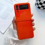 F�r Samsung Galaxy Z Flip4 w�rmeempfindliche Silikon-Schutzh�lle (Orange) Schutz Cover Handy Tasche