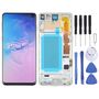 F�r Samsung Galaxy S10 G973 Display Full TFT LCD mit Rahmen Silber Einheit Touch Ersatzteil Reparatur (OHNE FINGERPRINT)