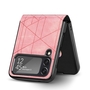 F�r Samsung Galaxy Z Flip4 Faltbare Handyh�lle mit geometrischer 3D-Pr�gung Rosa Schutz Cover Handy Tasche