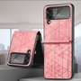 F�r Samsung Galaxy Z Flip4 Faltbare Handyh�lle mit geometrischer 3D-Pr�gung Rosa Schutz Cover Handy Tasche