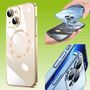 F�r Apple iPhone 13 Mini Electroplating TPU Silikon Etuis Handy H�lle Transparent Gold