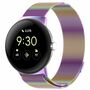 F�r Google Pixel Watch 3 41mm / 2 / 1 Metall Stahl Armband Regenbogen