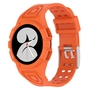 F�r Samsung Galaxy Watch 5 44mm Silikon Uhrenarmband mit integriertem Geh�use Orange Ersatz Armband Smart Uhr