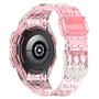 F�r Samsung Galaxy Watch 5 40mm Silikon Uhrenarmband mit integriertem Geh�use Transparent Rosa Ersatz Armband Smart Uhr