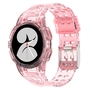 F�r Samsung Galaxy Watch 5 40mm Silikon Uhrenarmband mit integriertem Geh�use Transparent Rosa Ersatz Armband Smart Uhr